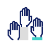 Raised hands icon