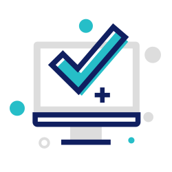 Screen with checkmark icon