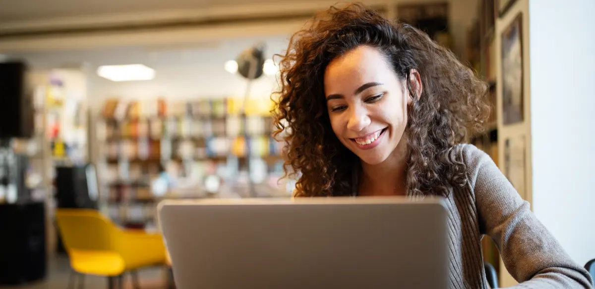 Student attending to an online class