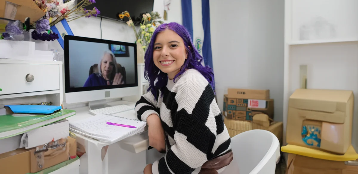 Girl smiling at the camera